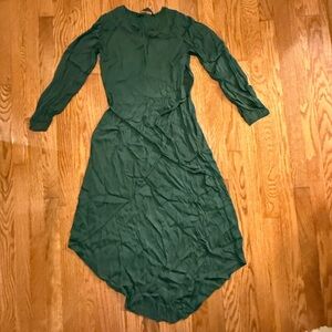 Blue Life Forest Green Long Sleeve Dress